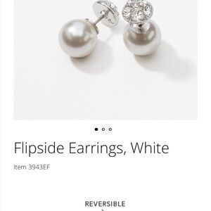 Touchstone Crystal White Flipside Earrings, Reversible.  Brand new.
